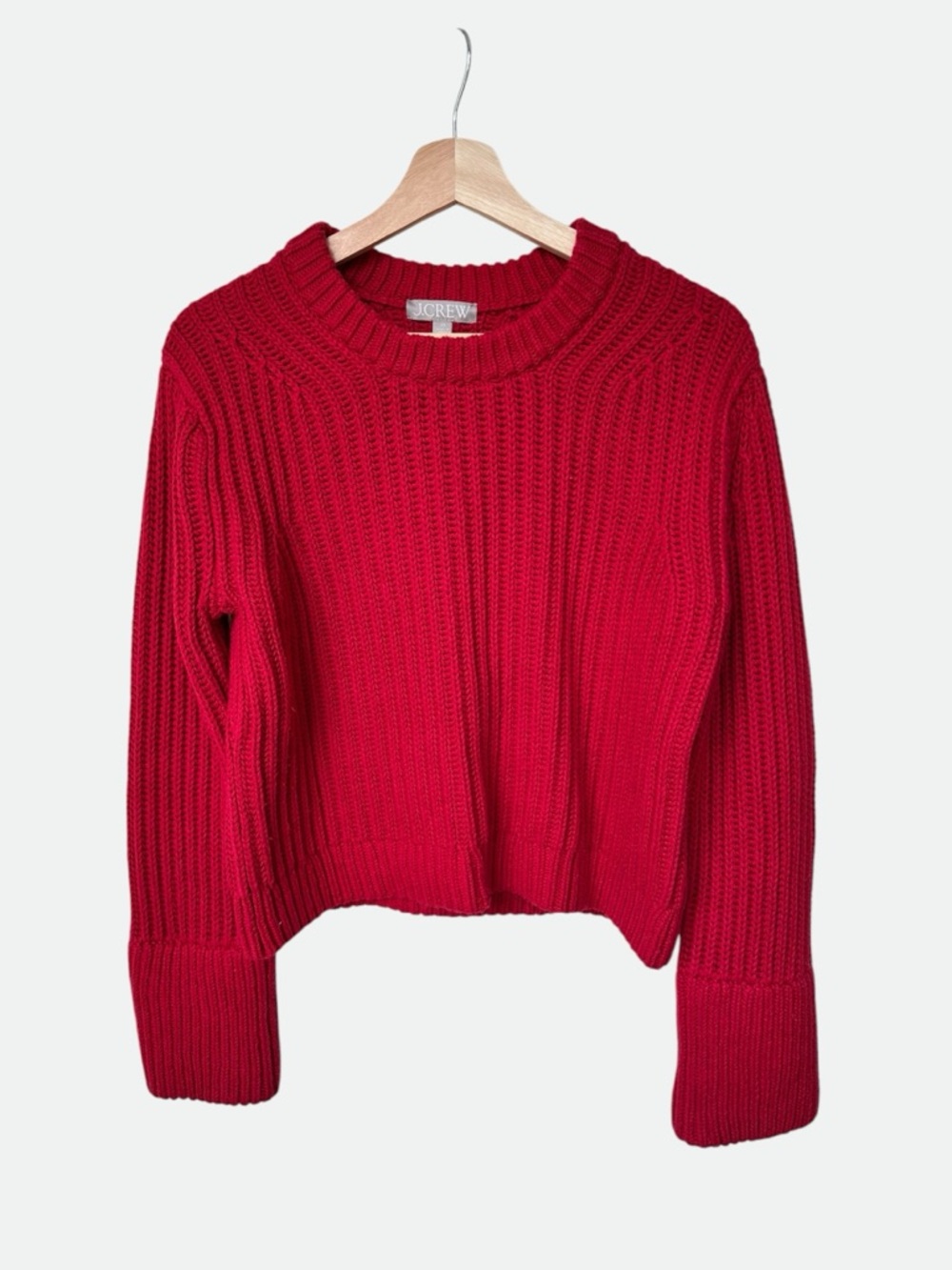 Heritage Cotton Fisherman Crewneck Sweater‎ Red size XS
